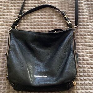 Michael Kors Black Leather Shoulder Bag